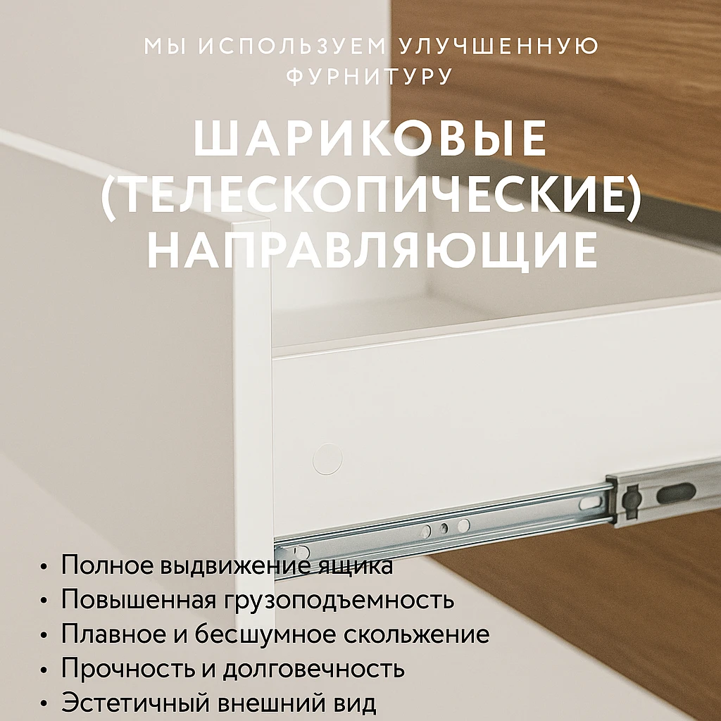 Кухонный прямой модульный гарнитур 2м белый Дельта 2.02 МК"Пирамида"